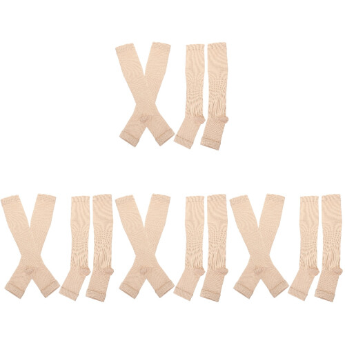8Paires Manchons Mollet Compression Respirants En Nylon 2