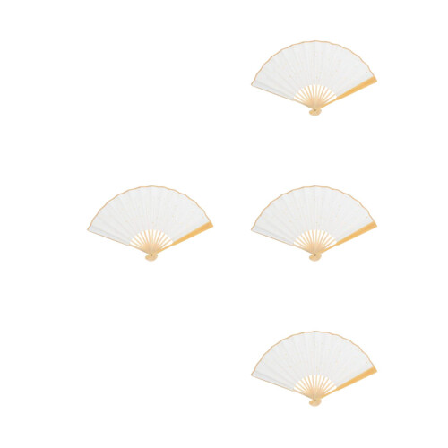 4Pièces Éventails Artisanaux En Bambou Pour Animations Déco 2
