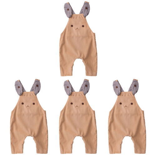 4Pièces Habits Photo - Bébé Khaki Costume 1