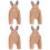 4Pièces Habits Photo - Bébé Khaki Costume 4