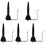 5Pièces Support Saxophone Et Flûte Noir Durable Pour Rangement Mural 2