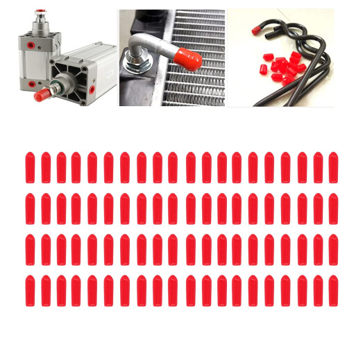200Pcs Red 5mm PVC Screw End Cap Protective Cover Flame Retardant