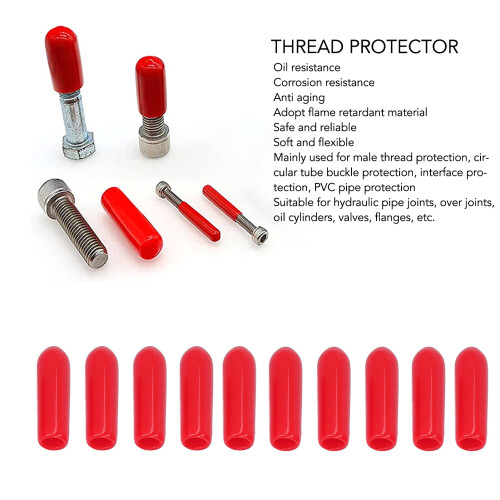 200Pcs Red 5mm PVC Screw End Cap Protective Cover Flame Retardant 2