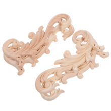 16Pièces Ornements En Bois Beige Appliques Décoratives Pour