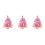 3Pcs Compact Pink Mini Xmas Trees Prelit Small Artificial Desk Decor 7