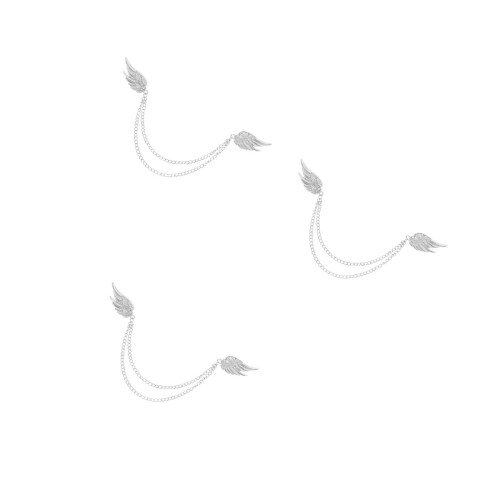 3Pièces Broche Épingle Argentée Accessoire Mode En Zinc 2