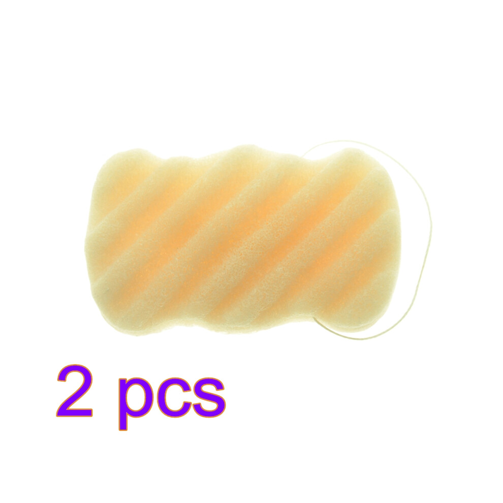Inoomp Beige 2Pcs Gentle Bath Sponge Natural Exfoliator For Body And Face