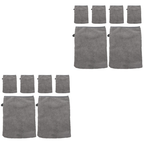 12Pièces Microfibre Gris Pour Nettoyage Et 2