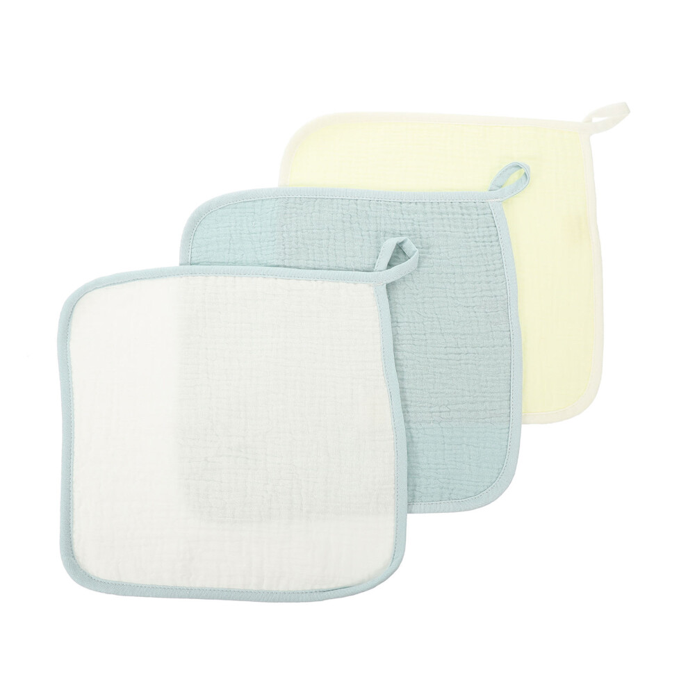 12Pcs Infant Cotton Baby Towels Assorted Colors Absorbent Burp Cloths Totority