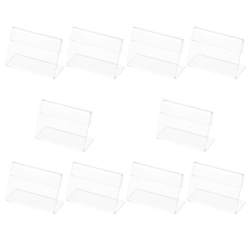 40Pcs Mini Acrylic Sign Holders Clear for Menu and Table Displays