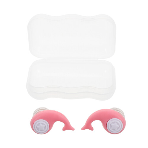 2Paires Bouchons Silicone Rose Antibruit Pour Natation 2