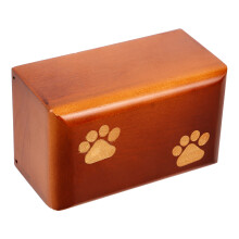 2Pcs Elegant Coffee Wooden Urn for Pet Ashes Memorial Gift