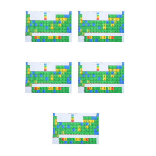 5Pièces Tableau Périodique Laminé École Décoration Murale Multi 2