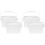 4Pcs PP Paint Buckets with Lid and Handle White Portable Storage 4