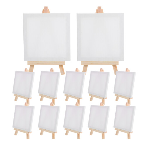 24Pièces Mini Toiles Bois Supports Pour Décor 2