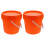 2Pièces Seau Durable Orange Avec Couvercle 1
