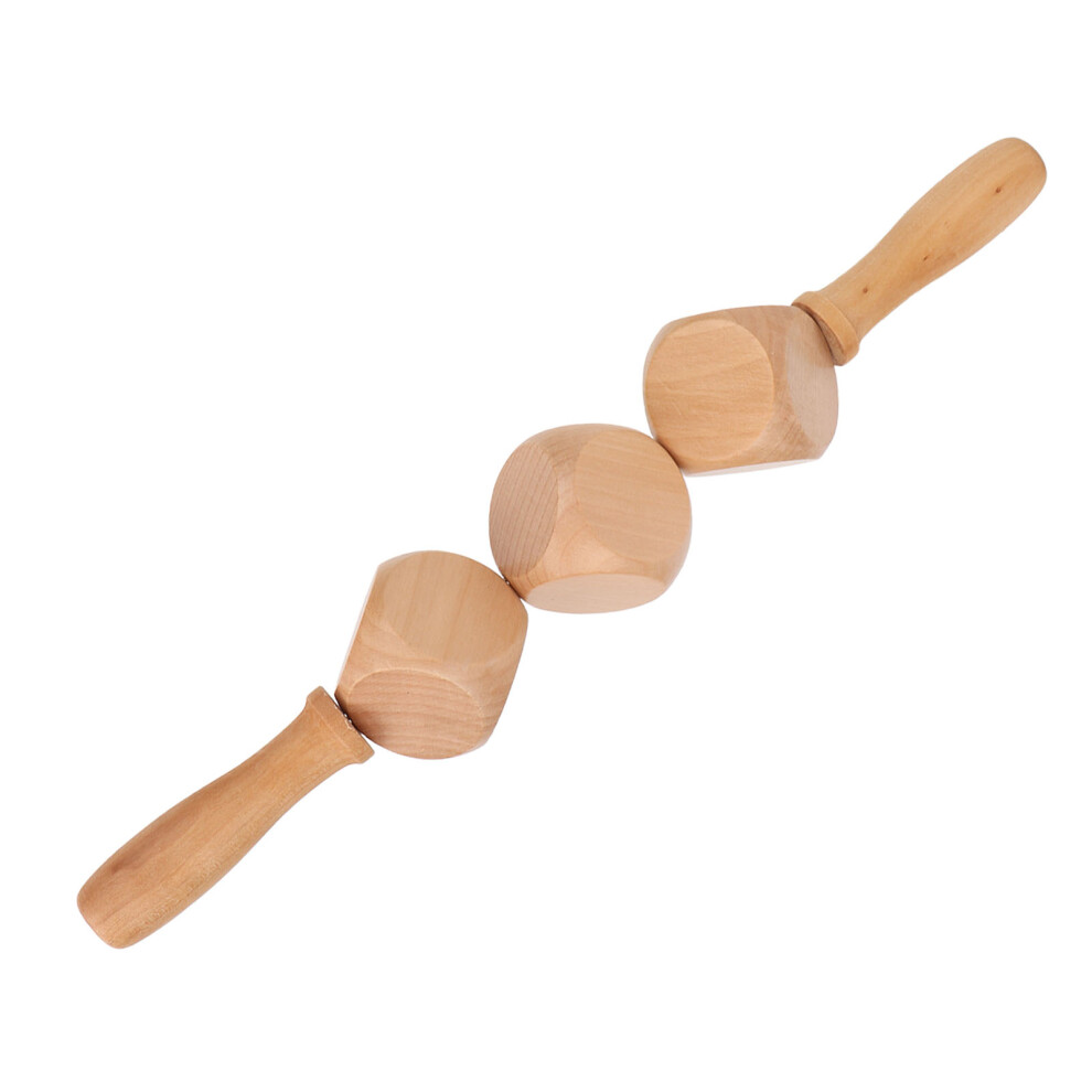 Beech Wood Wooden Scraping Roller Stick â 15.7in Cellulite & Muscle Massage