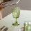 4Pcs Green Glass Embossed Goblets Elegant Stemmed Drinkware 10