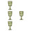 4Pcs Green Glass Embossed Goblets Elegant Stemmed Drinkware 3