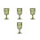 4Pcs Green Glass Embossed Goblets Elegant Stemmed Drinkware 8