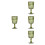 4Pcs Green Glass Embossed Goblets Elegant Stemmed Drinkware 7