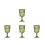 4Pcs Green Glass Embossed Goblets Elegant Stemmed Drinkware 4
