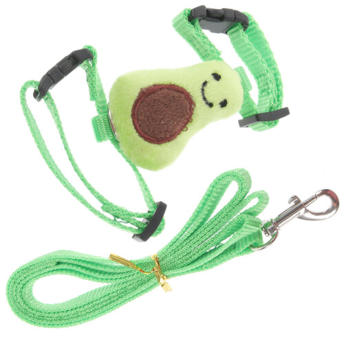 3Pcs Breathable Plush Hamster Leash and Harness Set in Green
