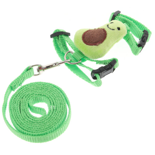 3Pcs Breathable Plush Hamster Leash and Harness Set in Green 1