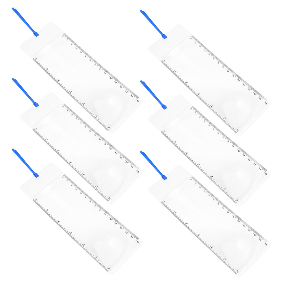 Totority 24Pcs Lightweight Transparent Bookmark Magnifier 3X With Measurement