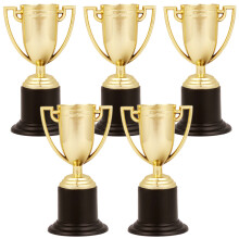 20Pcs Compact Golden Plastic Trophies Decorative Kids Game Prize