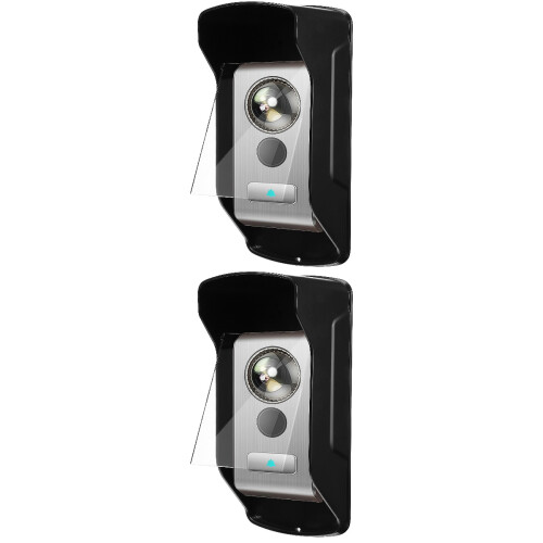 2Pcs Durable Acrylic Doorbell Rain Guard Black Protective Case 2