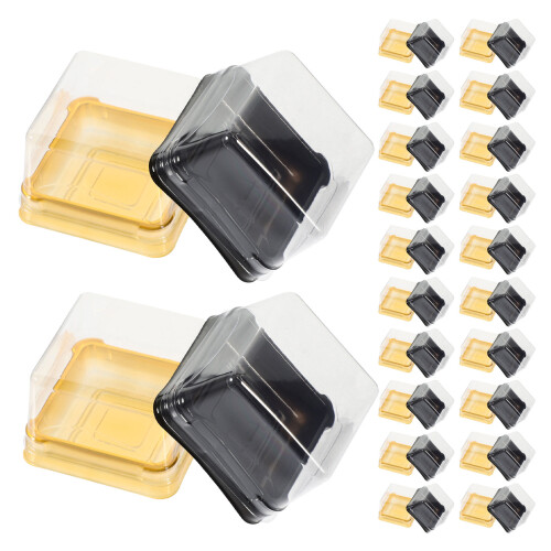300Pcs Portable Clear Plastic Cake Takeaway Boxes for Mini Pastries 1