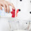 8Pcs Practical Red Milk Juice Drink Diverter ABS Silicone Cover 4