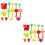 2Sets Kids Beach Play Sets Assorted Color Durable Plastic Sand Toy Set 6