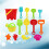 2Sets Kids Beach Play Sets Assorted Color Durable Plastic Sand Toy Set 11