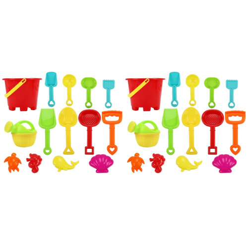 2Sets Kids Beach Play Sets Assorted Color Durable Plastic Sand Toy Set 1