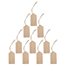 40Pcs Beige Wooden Garden Marker Signs with Hanging String for Plants