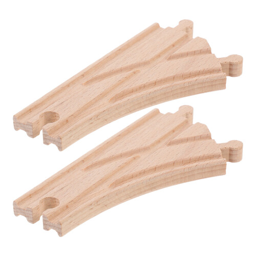 10Pcs Wood Train Tracks Khaki Switch Track Set Durable Educational Toy