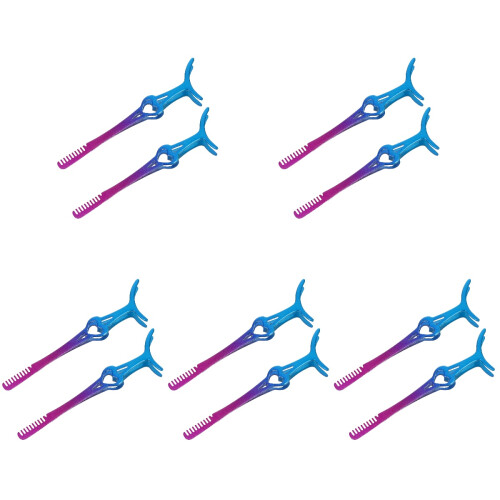 10Pcs Metal Eyelash Tweezers with Comb Durable Lash Applicator Tool 2