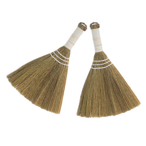 4Pcs Natural Straw Handheld Brooms Mini Dust for Home Use 2