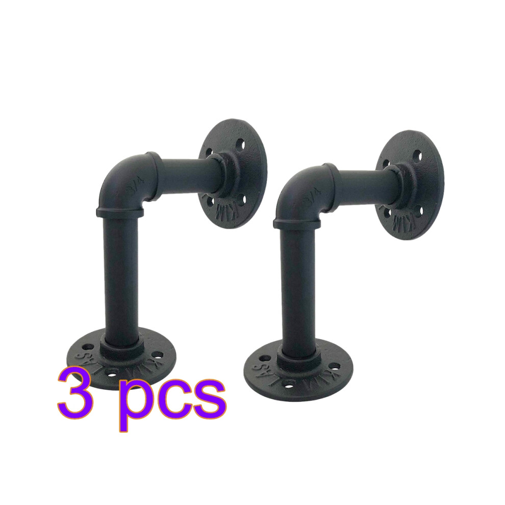 Black Iron Bracket Floating Shelf Bracket Industrial Wall Support 3603890137312