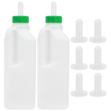 3Sets Calf Milk Bottles White with Removable Nipples for Clean Feeding