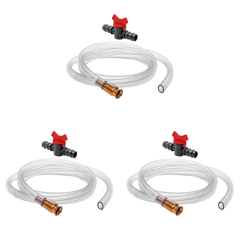 3Sets Metal Plastic Siphon Pump Hose for Gasoline Multi Color Durable 1