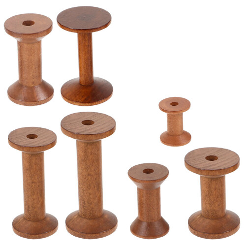 14Pcs Wooden Thread Spools Craft Bobbins Holder Smooth Surface DIY 2