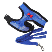 2Pcs Blue Nylon Chicken Walking Belt with Comfortable Mesh Harness