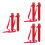 6Pcs Durable Red Iron Fire Extinguisher Mount Brackets Wall Hook Set 3