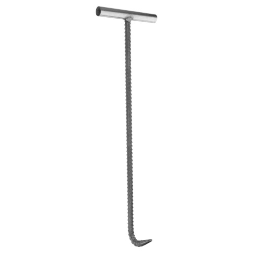 2Pcs Steel Manhole Lid Lifting Hook with Long Handle Black