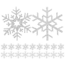 40Pcs Silver Snowflake Sew on Patches Cloth Appliques for Clothes