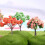 2Pcs Decoration House Model Tree Artificial Mini Plastic Multi-Color 9