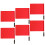 12Pcs Red Handheld Signal Flags Racing Referee Flags with Steel Handle 3